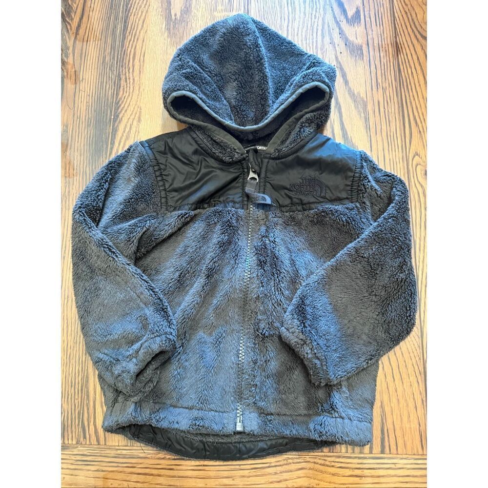 The North Face Black Sherpa Fleece Suave Oso Zip Hooded Jacket Size 12-18 Months